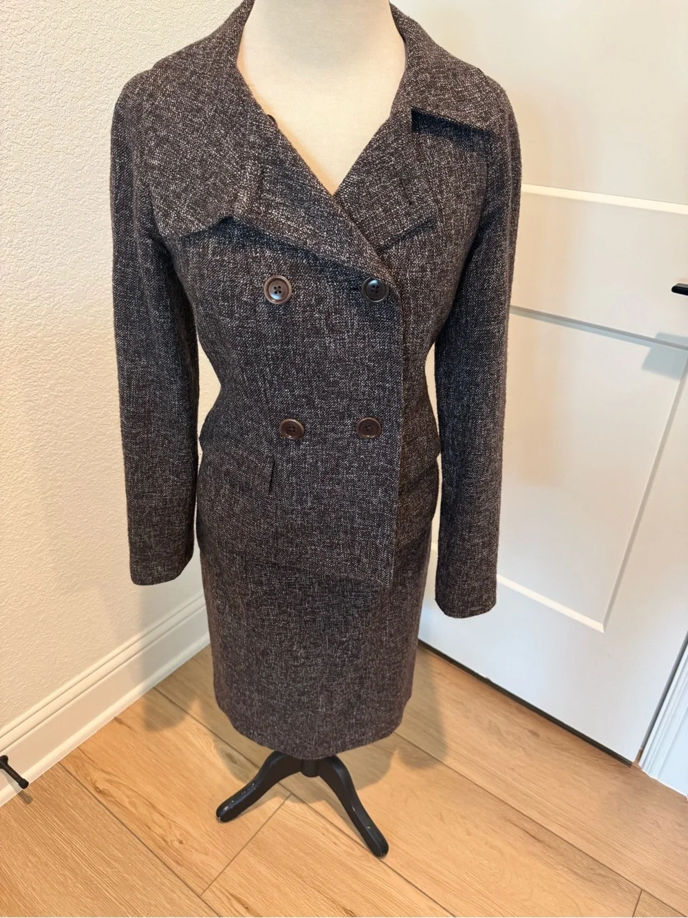 Banana Republic Tweed Blazer & Pencil Skirt Suit Set | Blazer - 2 | Skirt - 0